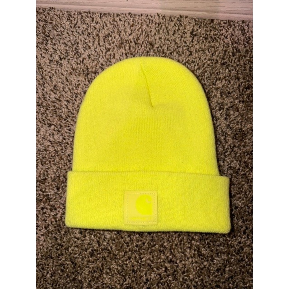 Carhartt Acrylic Watch Hat Beanie Neon Yellow Lime Green Knit Cap A18